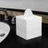 Handcrafted Wave Embossed Metal Square Tissue Box Cover
